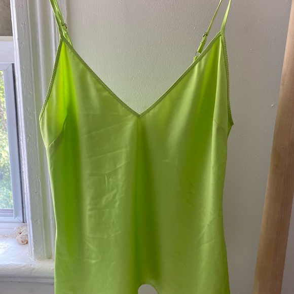 Zara Lime green spaghetti straps tank top - Picture 2 of 2